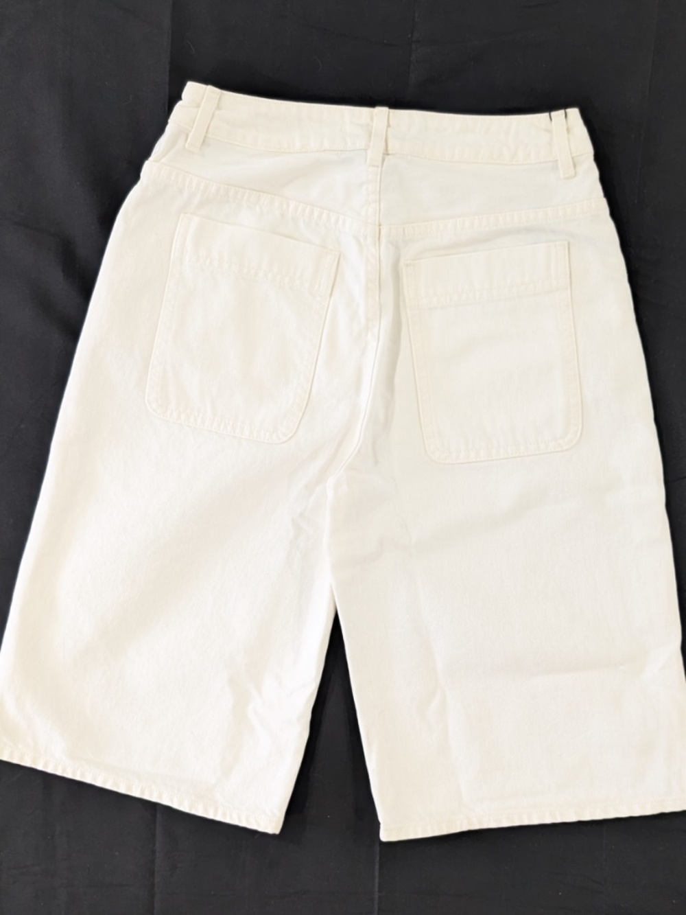 TWP Boxy Relaxed Denim Shorts White Size 24 Bermuda Straight Leg NWT $395 - Picture 4 of 14
